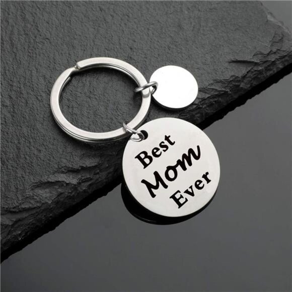 Mothers Day Gifts, Mom Gifts from Daughter for Birthday Silver Notes Keychain - Picture 6 of 7